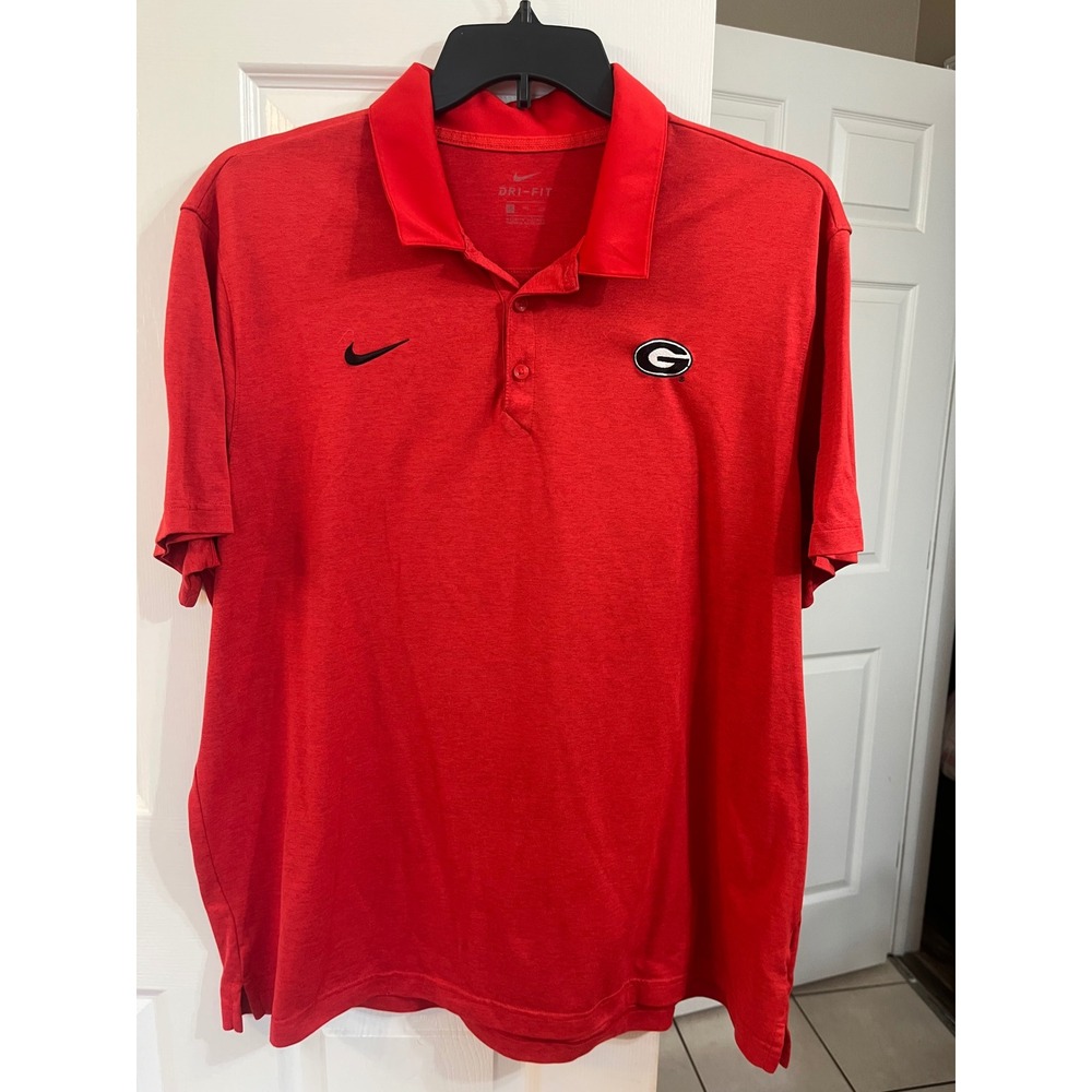 Nike Georgia Bulldogs Dri-FIT Polo Shirt Mens XXL Red Short Sleeve Golf NCAA